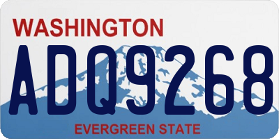 WA license plate ADQ9268