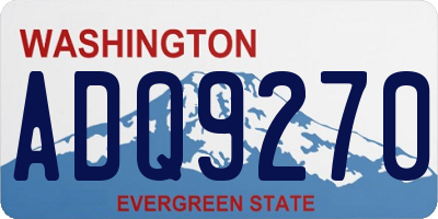 WA license plate ADQ9270