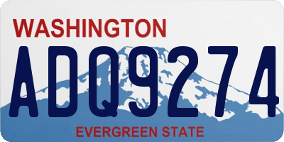 WA license plate ADQ9274