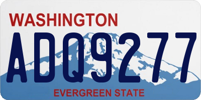 WA license plate ADQ9277