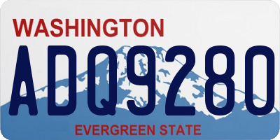 WA license plate ADQ9280