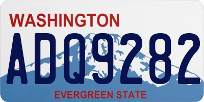 WA license plate ADQ9282
