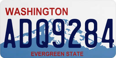 WA license plate ADQ9284