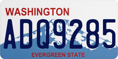 WA license plate ADQ9285