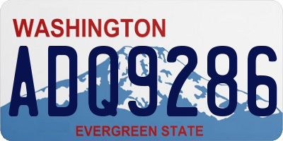 WA license plate ADQ9286
