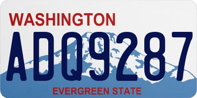 WA license plate ADQ9287