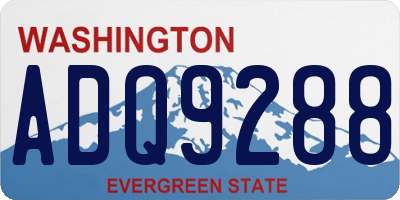 WA license plate ADQ9288