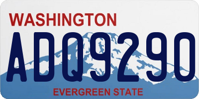 WA license plate ADQ9290