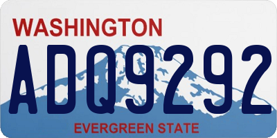 WA license plate ADQ9292