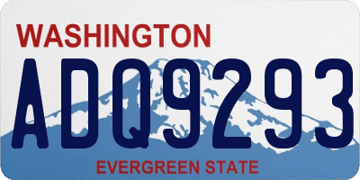 WA license plate ADQ9293