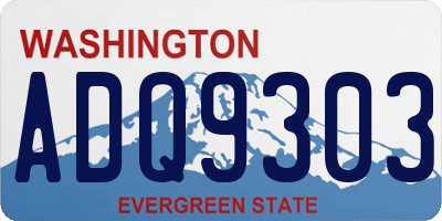 WA license plate ADQ9303