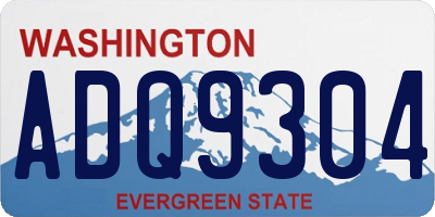 WA license plate ADQ9304