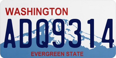 WA license plate ADQ9314