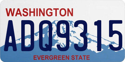 WA license plate ADQ9315