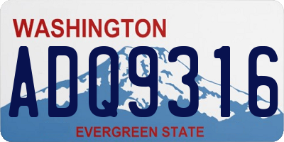 WA license plate ADQ9316