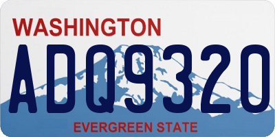 WA license plate ADQ9320