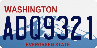WA license plate ADQ9321