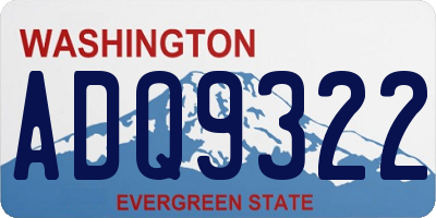 WA license plate ADQ9322