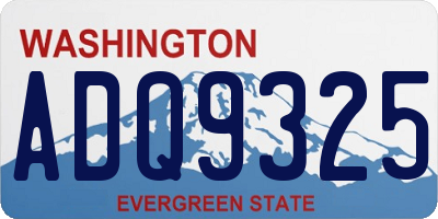 WA license plate ADQ9325