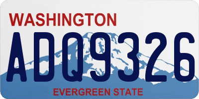 WA license plate ADQ9326