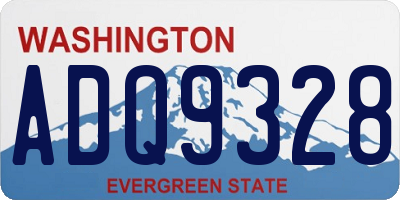 WA license plate ADQ9328