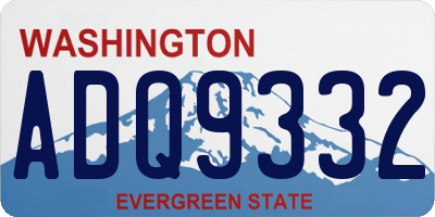 WA license plate ADQ9332