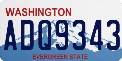 WA license plate ADQ9343