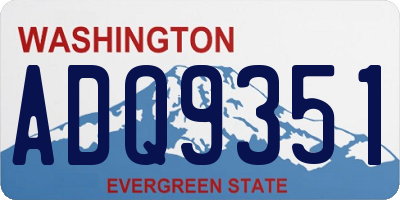 WA license plate ADQ9351