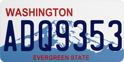 WA license plate ADQ9353