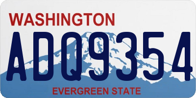 WA license plate ADQ9354