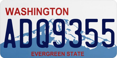 WA license plate ADQ9355