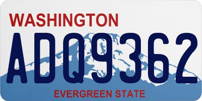 WA license plate ADQ9362
