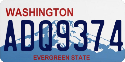WA license plate ADQ9374
