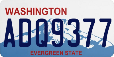 WA license plate ADQ9377