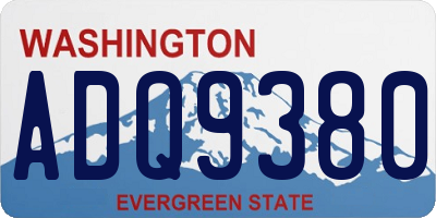 WA license plate ADQ9380