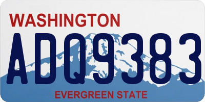 WA license plate ADQ9383