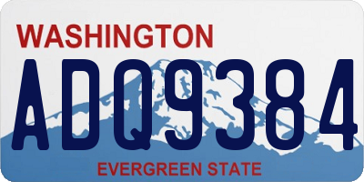 WA license plate ADQ9384