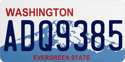WA license plate ADQ9385