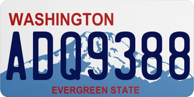 WA license plate ADQ9388