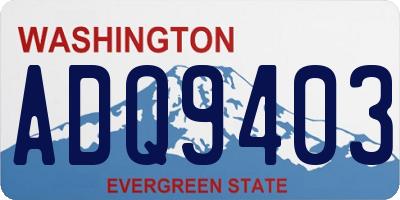 WA license plate ADQ9403