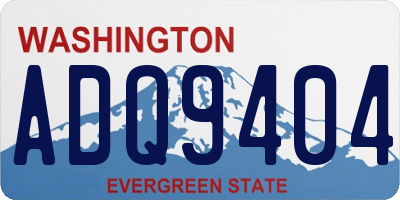 WA license plate ADQ9404