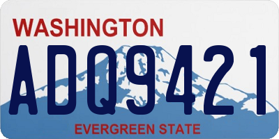 WA license plate ADQ9421