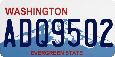 WA license plate ADQ9502