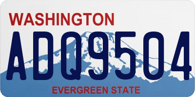 WA license plate ADQ9504