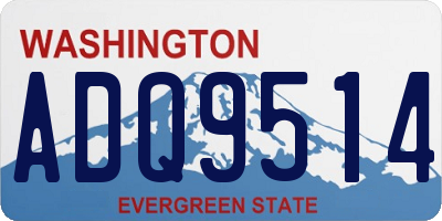 WA license plate ADQ9514