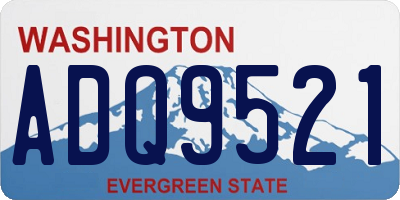 WA license plate ADQ9521