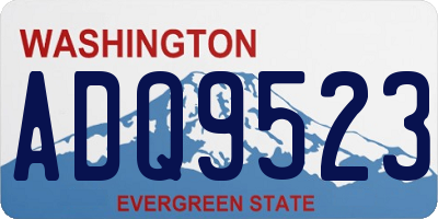 WA license plate ADQ9523