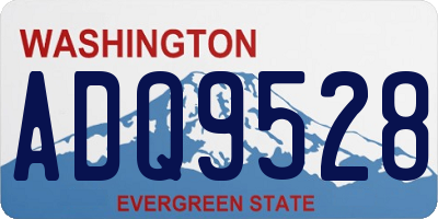 WA license plate ADQ9528