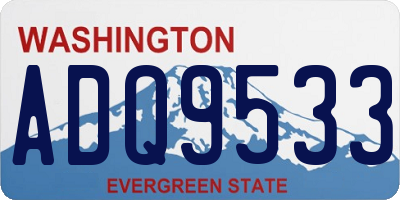 WA license plate ADQ9533