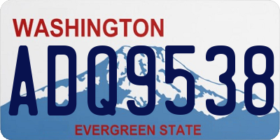 WA license plate ADQ9538